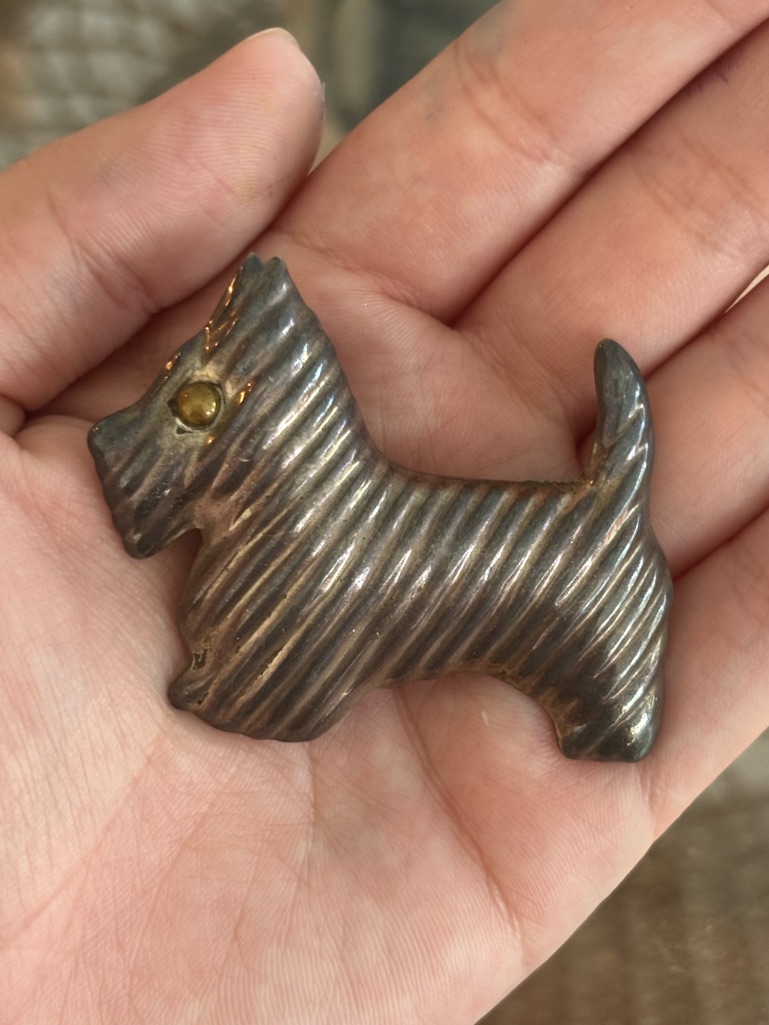 Laton Taxco Sterling Silver Terrier Dog Brooch